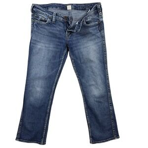 Silver Jeans, Women's,sz 30, Frances Capri, Medium Wash, Blue Denim, Mid Rise